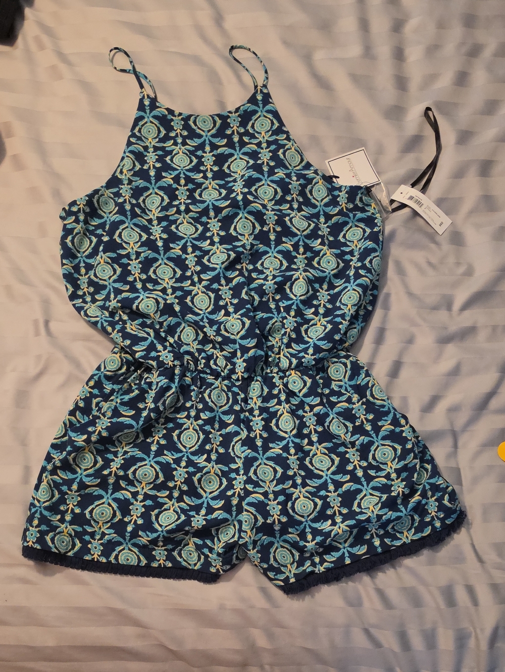 Premier Navy Floral Print Women's Romper with Adjustable Straps